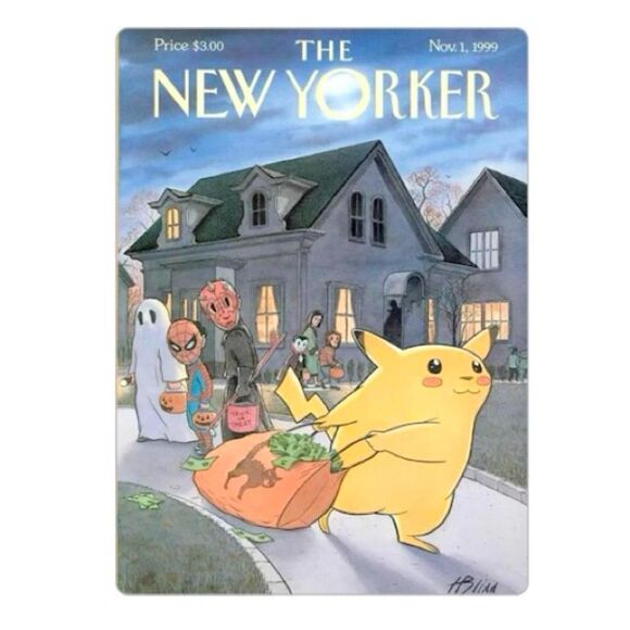 1999 New Yorker Magazine Pikachu Cover Magnet - Picture 1 of 3
